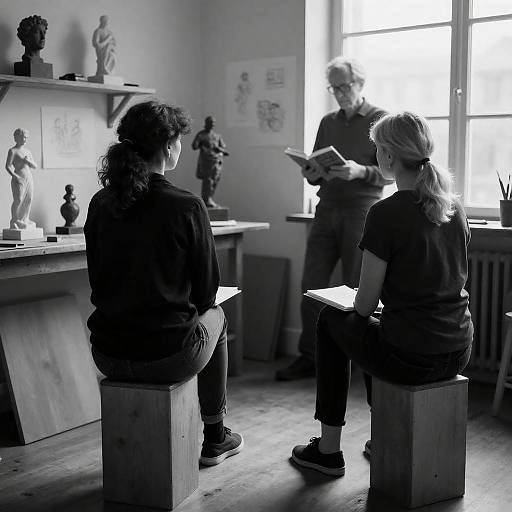 Artistic Studio Scene in Black and White