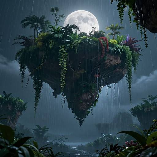 Surreal Floating Inverted Gardens