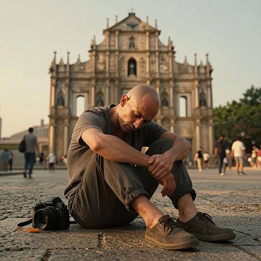 Exhausted Macanese Architect at Golden Hour