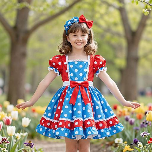 Cheerful Girl in Vibrant Costume