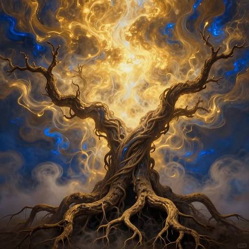 Surreal Roots Reaching Skyward