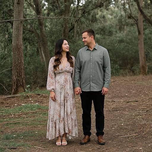 Rustic Forest Engagement Photo