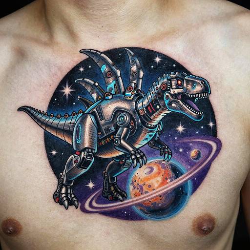 Futuristic Robotic Stegosaurus Tattoo