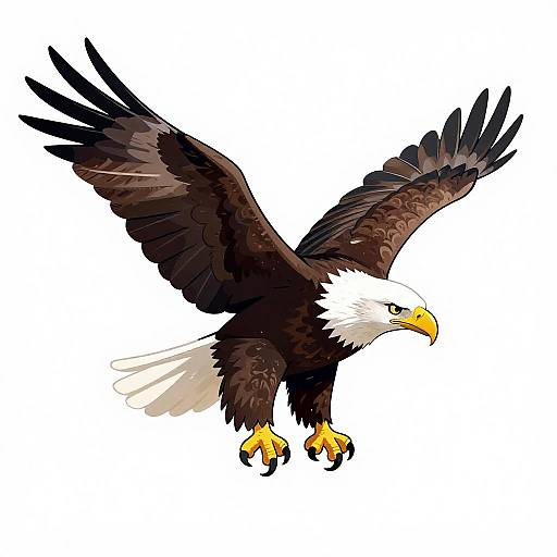 Dynamic Vector Art of Bald Eagle Dive