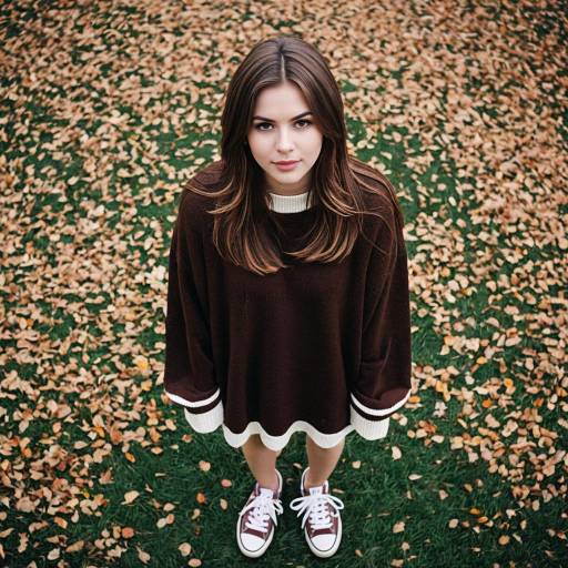 Casual College Girl in Oversized Sweater Dress
