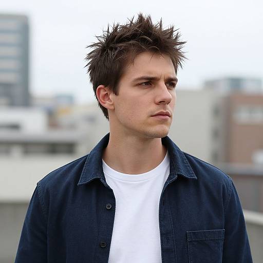 Modern Spiky Hair European Man