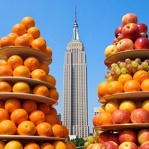 Empire State Among Vibrant Fruits