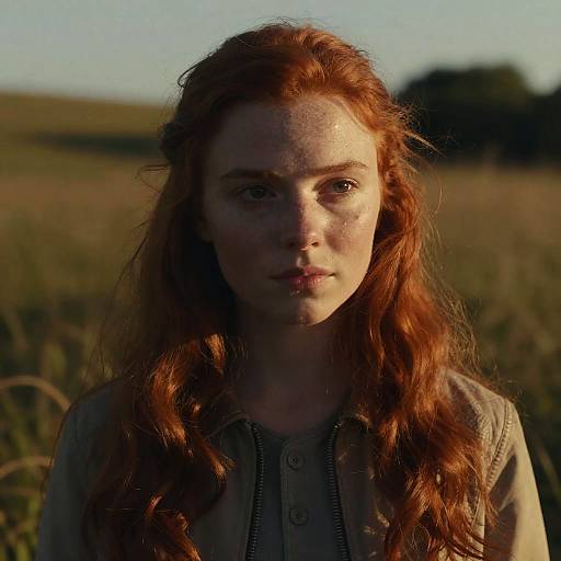 Cinematic Close-Up of a Redheaded Girl