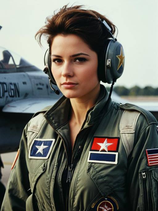 Female Pilot in Top Gun Costume