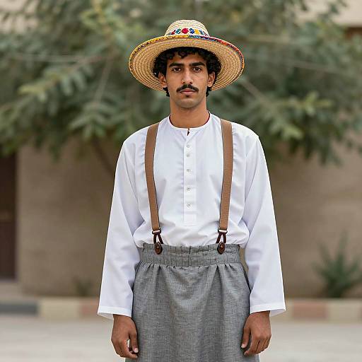 Cholo-Themed Costume Portrait: Young Man