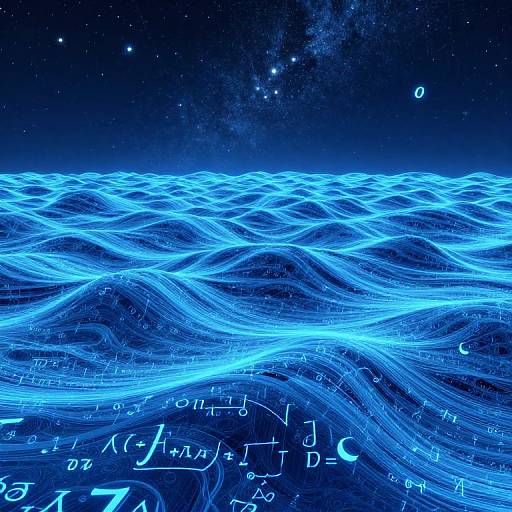Mathematical Ocean Waves Under Starry Sky