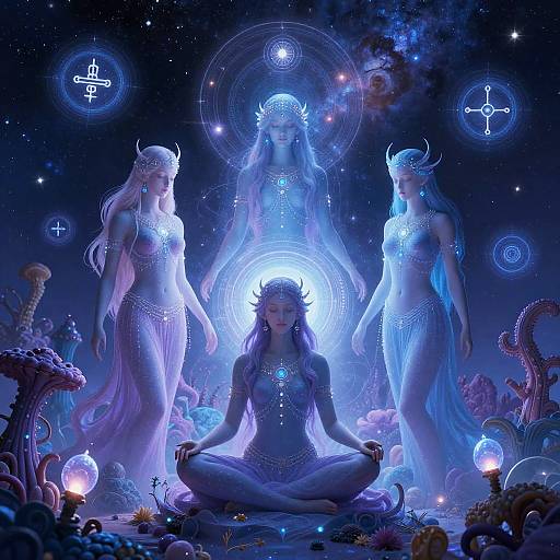 Mystical Pleiadian Beings in Cosmic Harmony