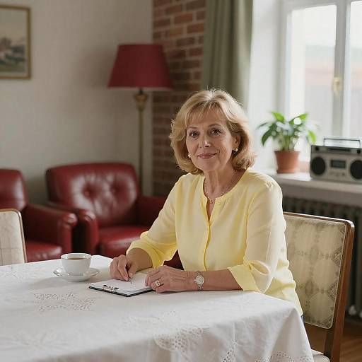 Serene Afternoon: A Woman at Table