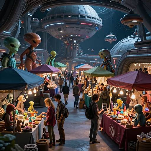 Vibrant Alien Space Station Market