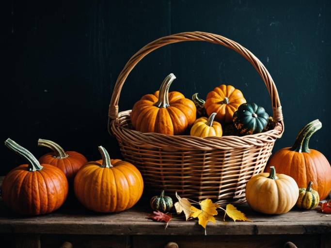 Cozy Fall Food Wallpaper with Pumpkins