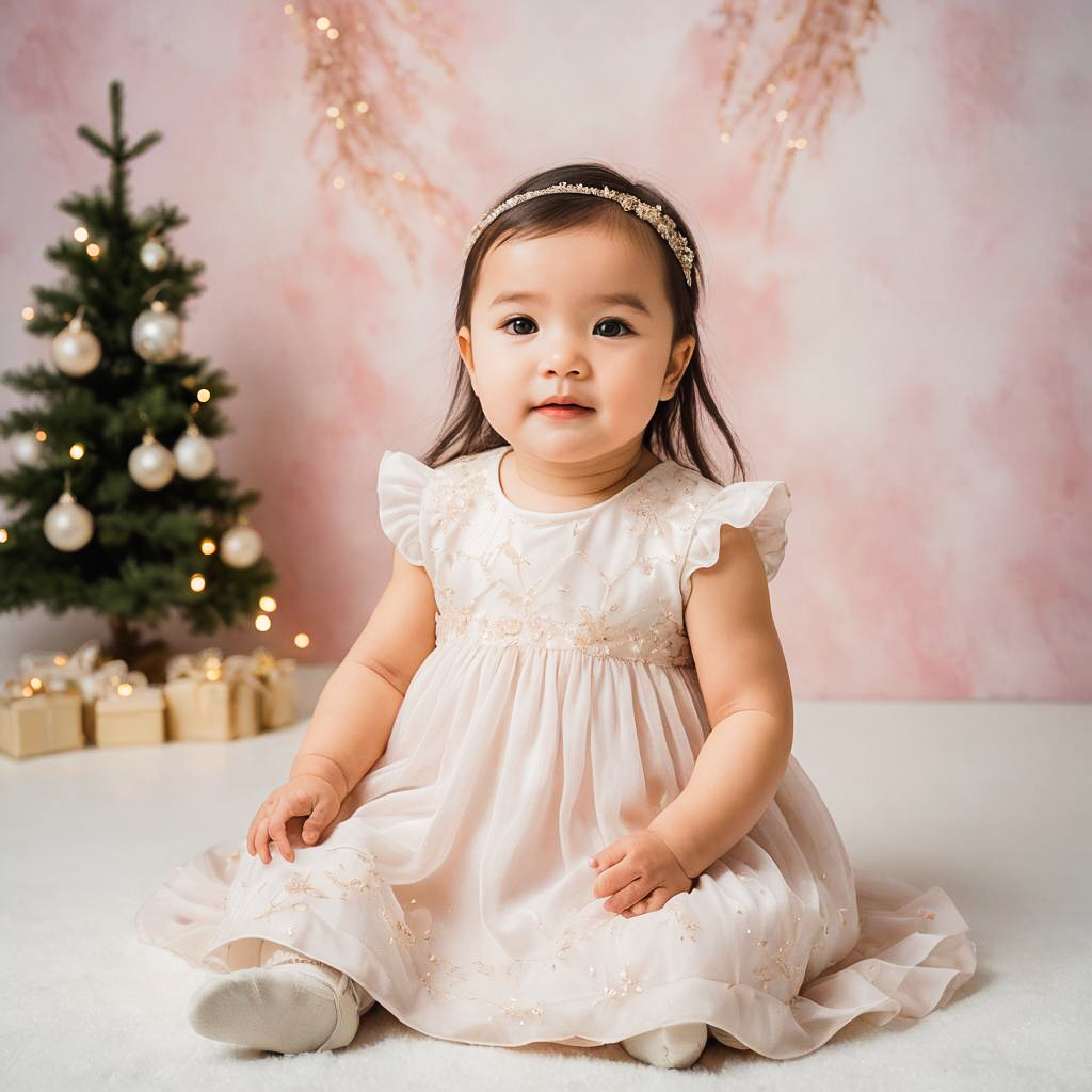 Joyful Infant Christmas Photo Shoot