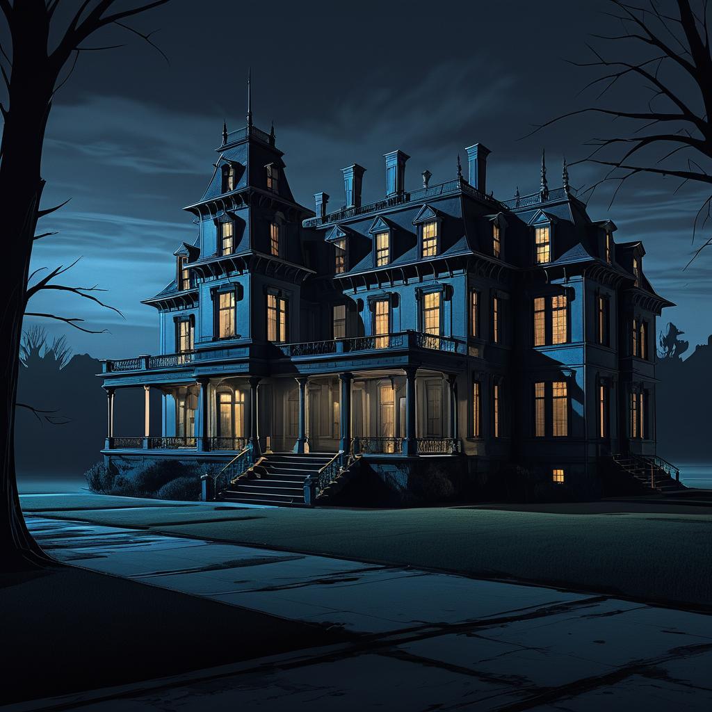 Spooky Abandoned Mansion Concept Art