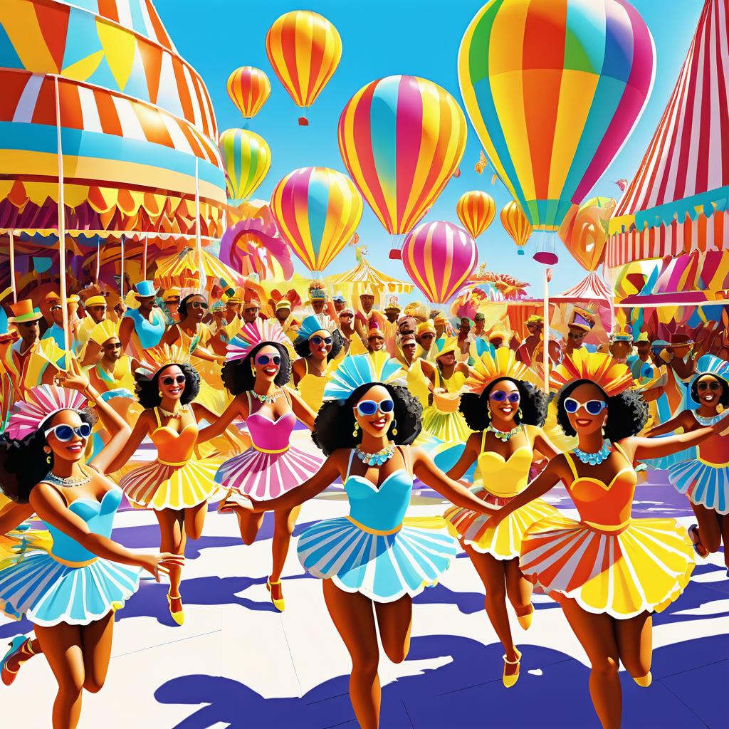 Vibrant Pop Art Carnival Celebration Scene