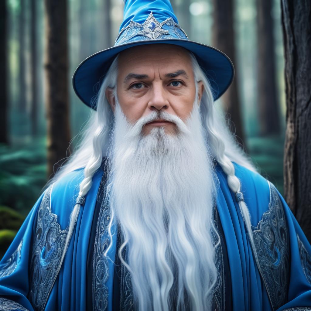 Close-Up Portrait of a Wise Old Wizard