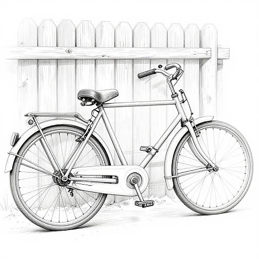 Vintage Bicycle Outline Sketch Art