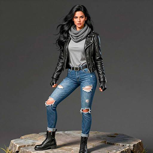 Intense Woman in Urban Fashion