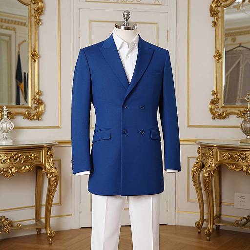 French Male Costume in Blue Coat
