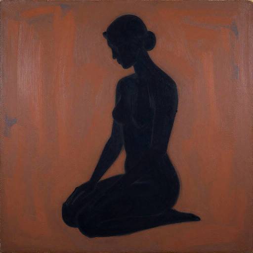 Abstract Silhouette of Kneeling Woman