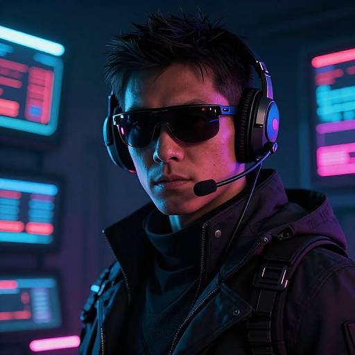 Gender-Neutral Sci-Fi Neon Operative