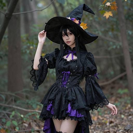 Enchanting Woodland Witch in Forest