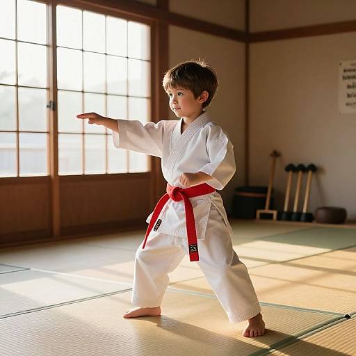 Young Karate Student at Sunrise Dojo
