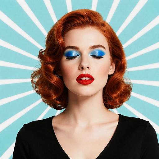 Vintage Redhead Pop Art Portrait