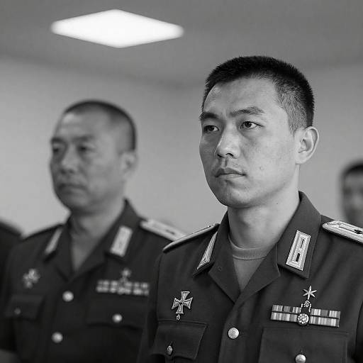 Black and White Portrait of Military Officers