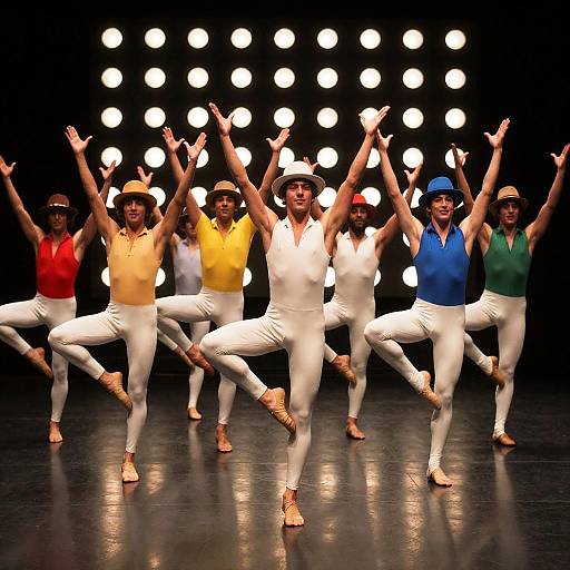 1970s Dance Group in Dimly Lit Studio