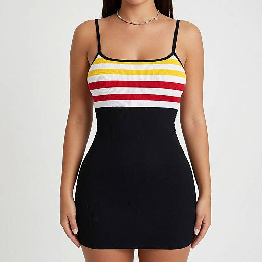 Casual Chic Woman in Striped Bodycon Dress