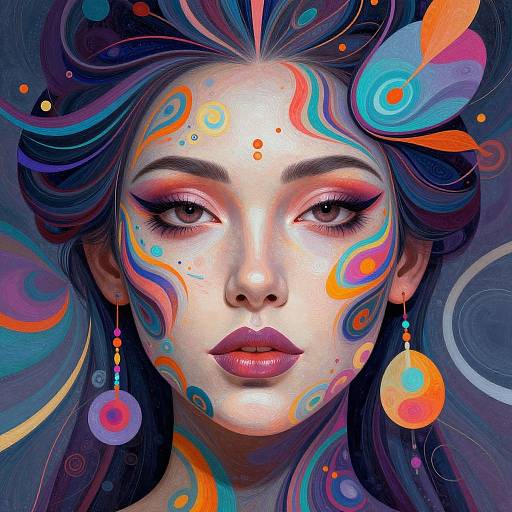 Ethereal Woman with Intricate Patterns