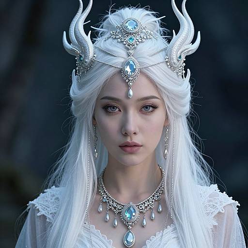White Witch with Intricate Headpiece