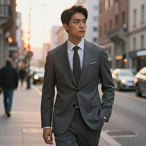 Elegant Man in City During Golden Hour