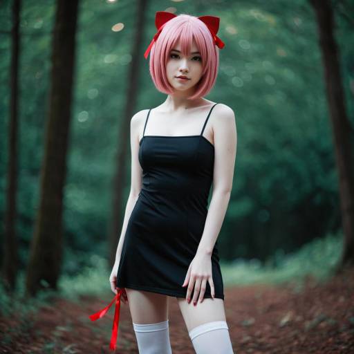 Seductive Lucy Cosplay in Soft Lighting
