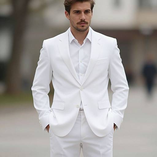 Stylish Man in White Suit
