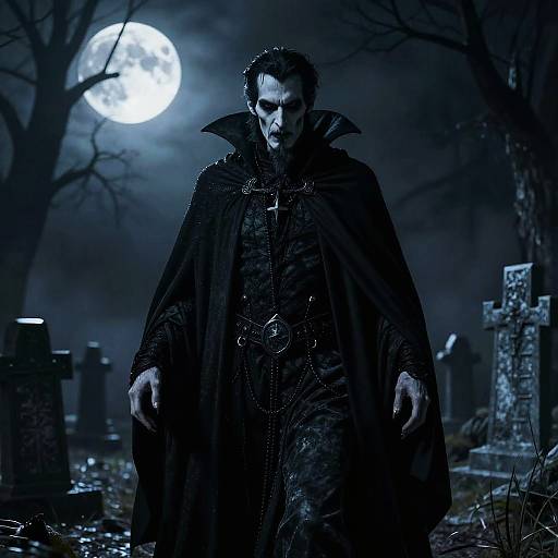 Gothic Vampire Lord in Graveyard