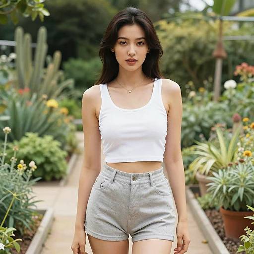 Hakusensha Style Woman in Botanical Garden