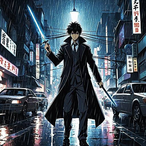 Mystical Detective Unleashing Psychic Blades