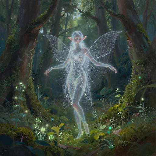 Enchanting Fantasy Sprite in a Glowing Glen