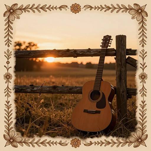Rustic Folk Album Cover Sunset
