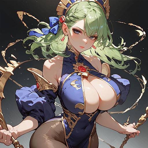 Fantasy Anime Woman Casting Magic