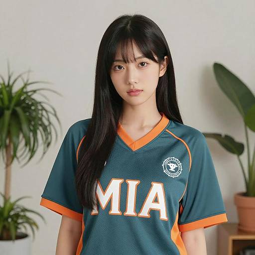 Sporty Young Woman Among Greenery