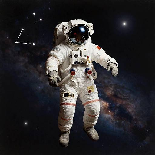 Cosmic Astronaut in Autochrome Style