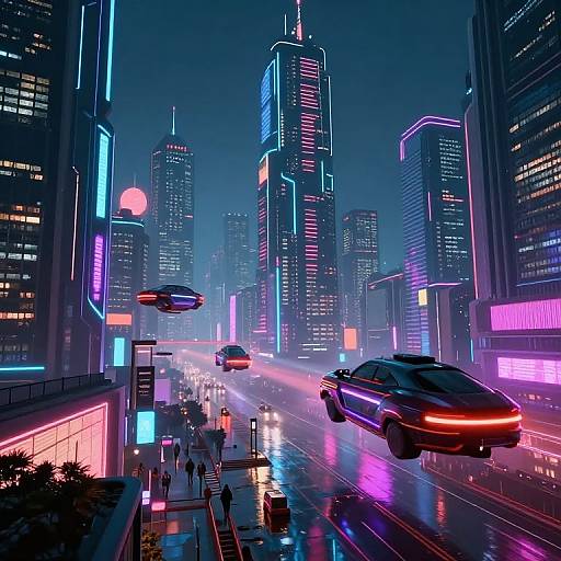 Futuristic Neon Cyberpunk Cityscape