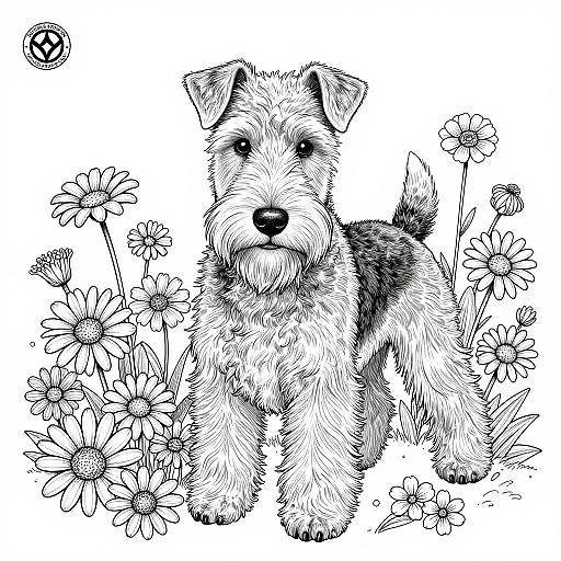 Intricate Airedale Terrier Coloring Page