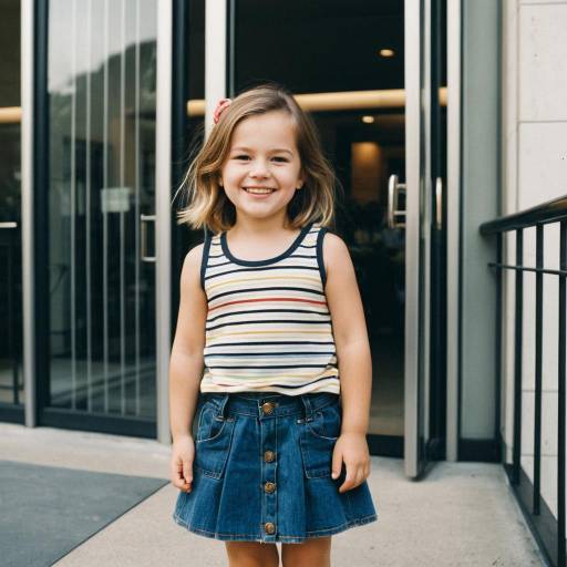Smiling Toddler Girl in Casual Summer Outfit